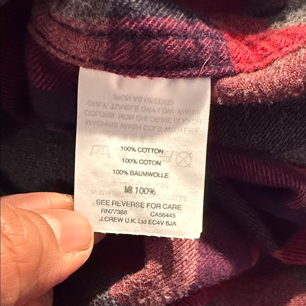 J. Crew Mercantile shirt Men’s Medium blue red gray check flannel button up M - Picture 6 of 7